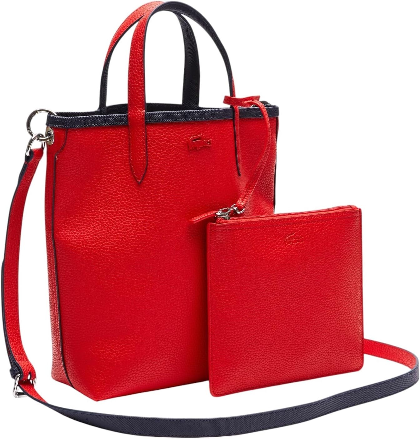 image:imageLacoste Womens Anna Large Vertical Tote BagForest GreenNavy BlueAconitWhite
