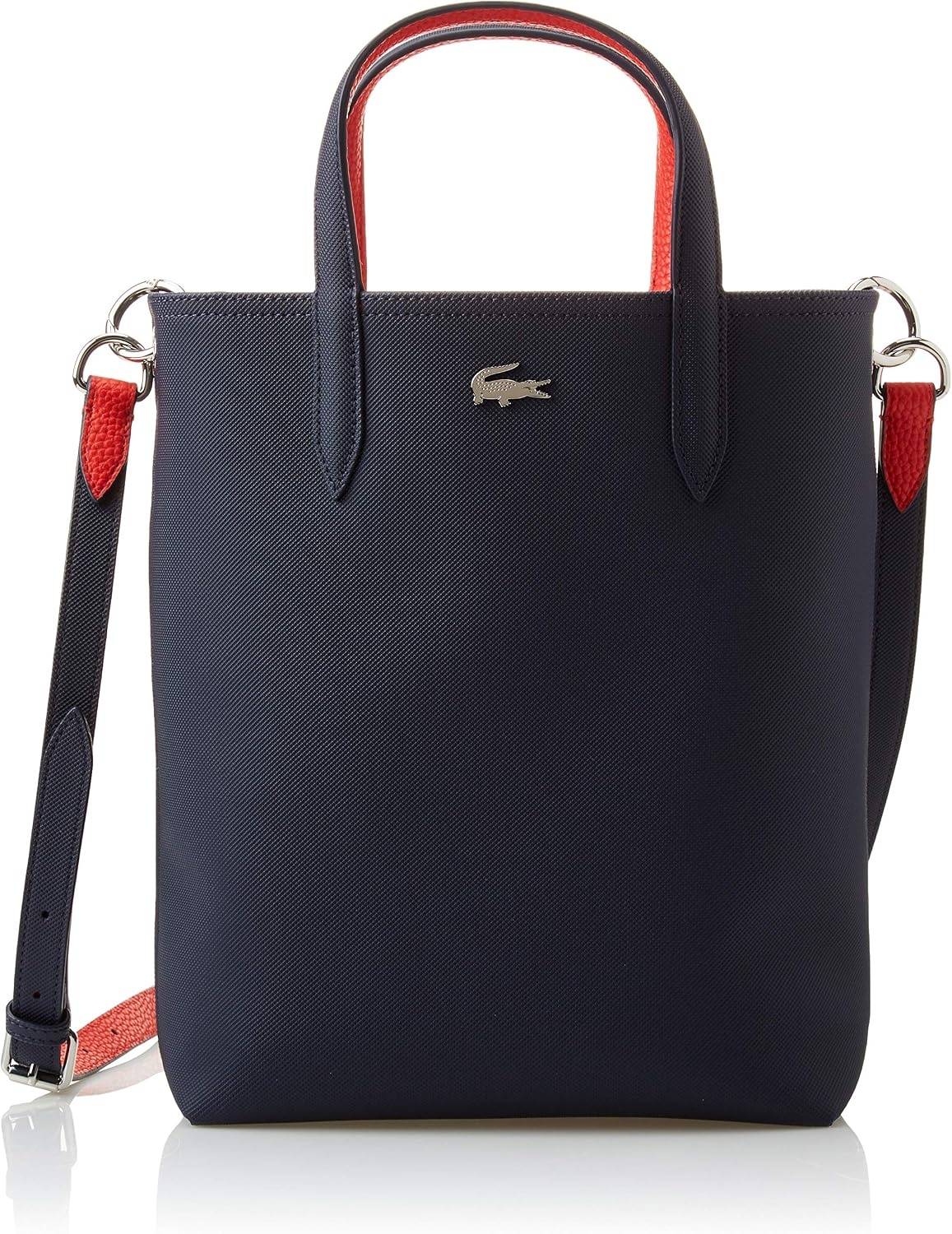 image:imageLacoste Womens Anna Large Vertical Tote BagForest GreenNavy BlueAconitWhite