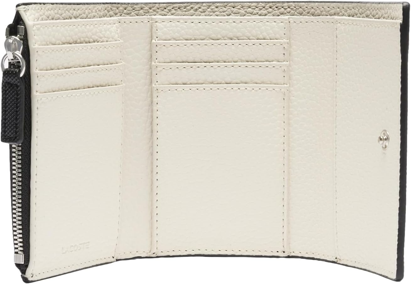 image:imageLacoste Womens Anna Snap Close Flap Billfold WalletBlackBeige