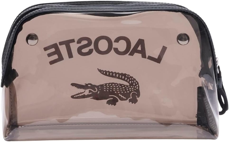 image:imageLacoste Womens Anna Transparent Cosmetic Bag Navy BlueDark Strait One Size