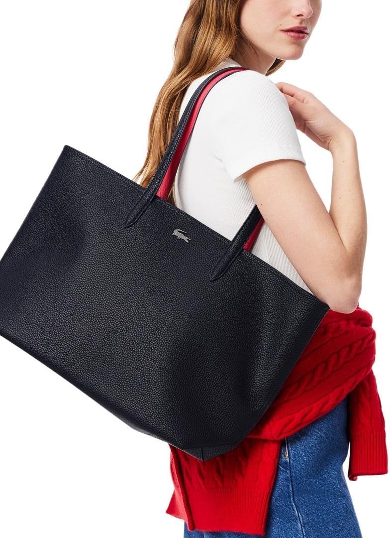 image:imageLacoste Womens Anna Zipped ToteAbimes BlackPetunia Red