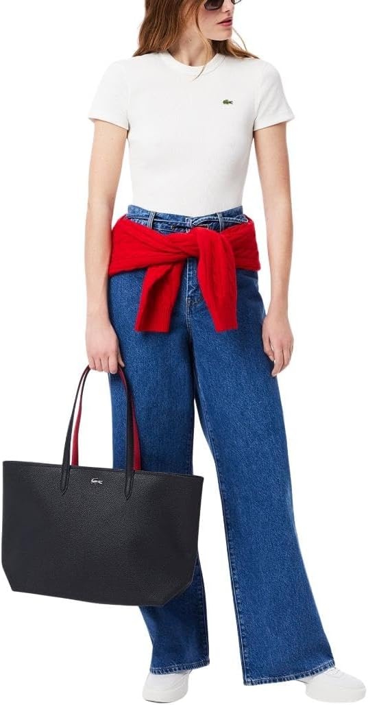 image:imageLacoste Womens Anna Zipped ToteAbimes BlackPetunia Red