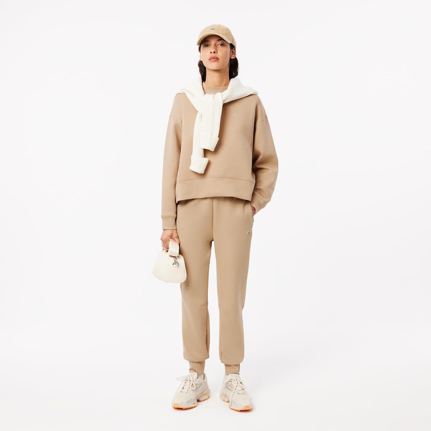 image:imageLacoste Womens Back Print Oversized SweatshirtViennese Beige