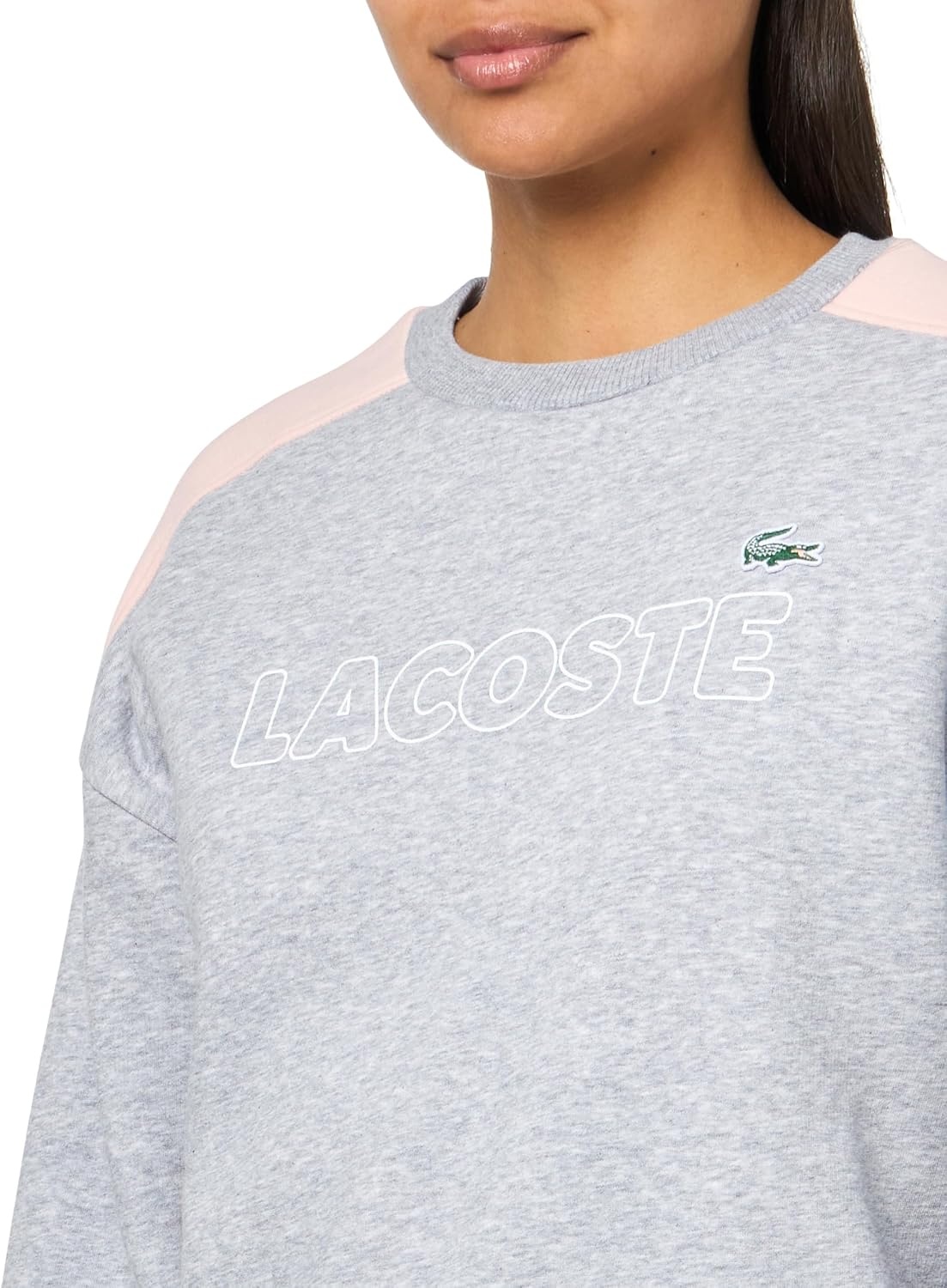 image:imageLacoste Womens Brushed Fleece Crew Neck SweatshirtGrey