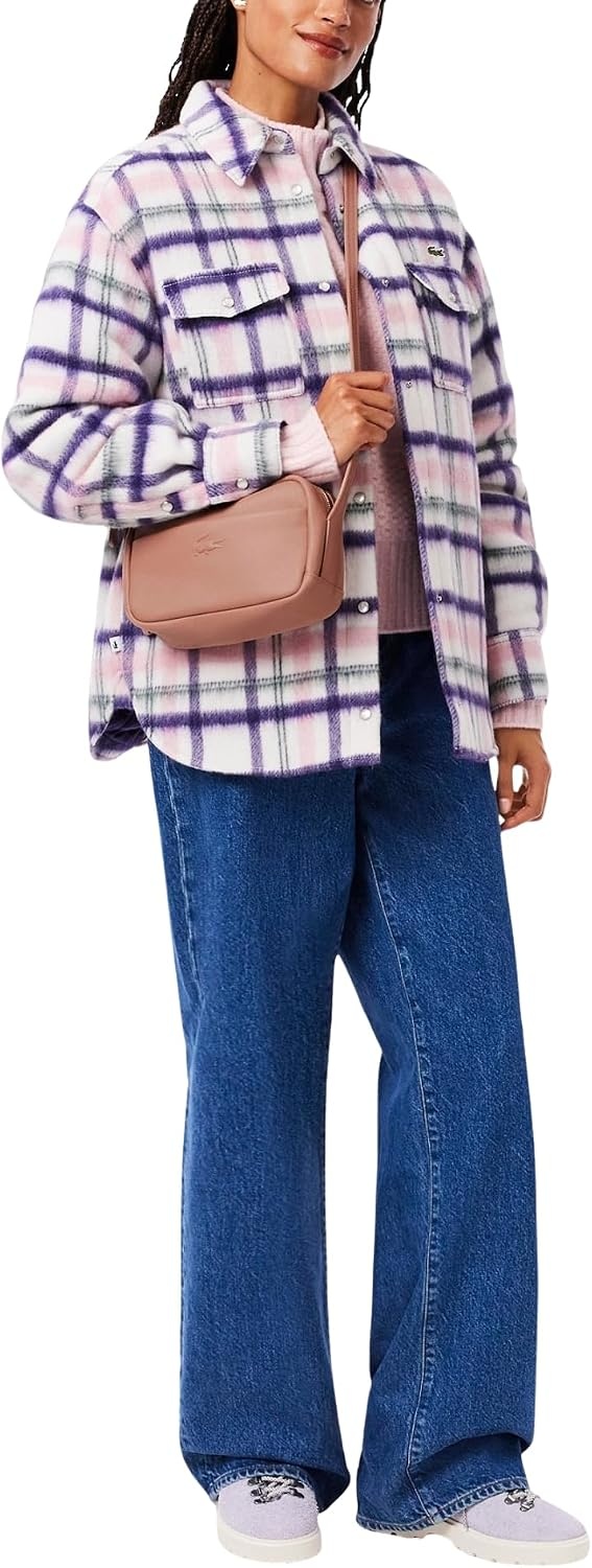 image:imageLacoste Womens City Court Grain Leather Crossover Bag Tulle One Size
