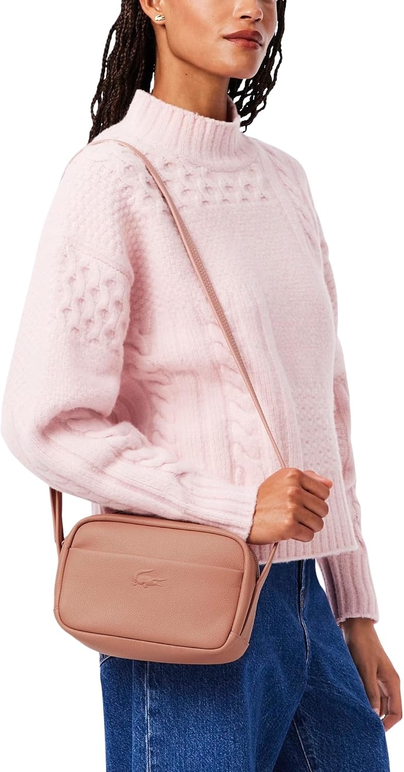 image:imageLacoste Womens City Court Grain Leather Crossover Bag Tulle One Size
