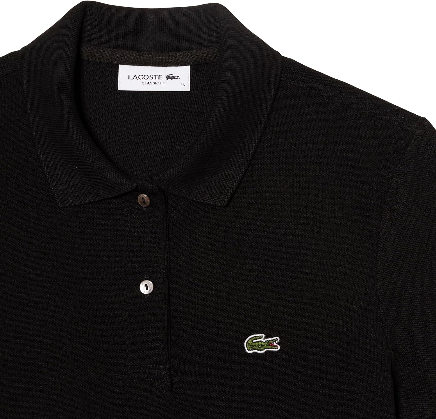 image:imageLacoste Womens Classic Fit Short Sleeve Petit Piqu PoloBlack