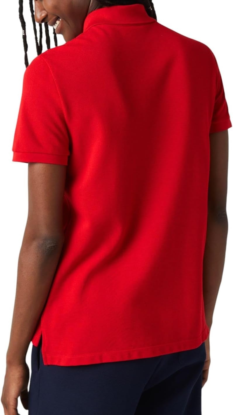 image:imageLacoste Womens Classic Fit Short Sleeve Petit Piqu PoloDeep Red