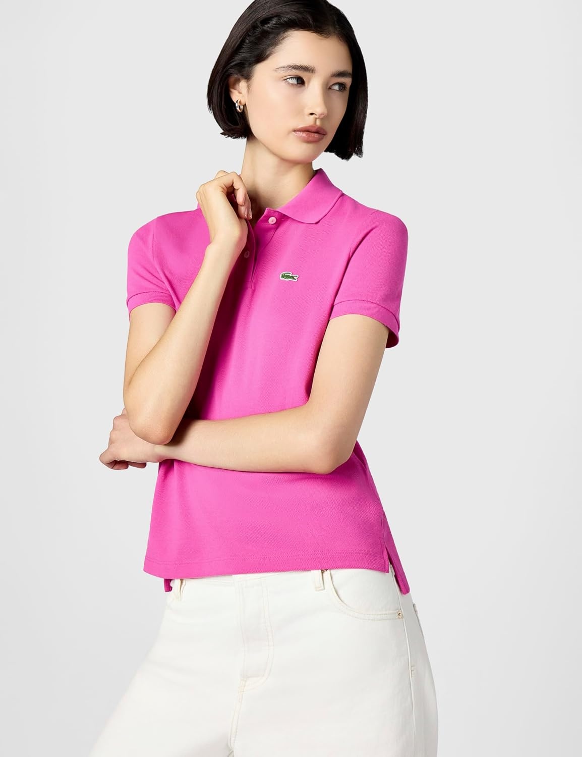image:imageLacoste Womens Classic Fit Short Sleeve Petit Piqu PoloFuchsia