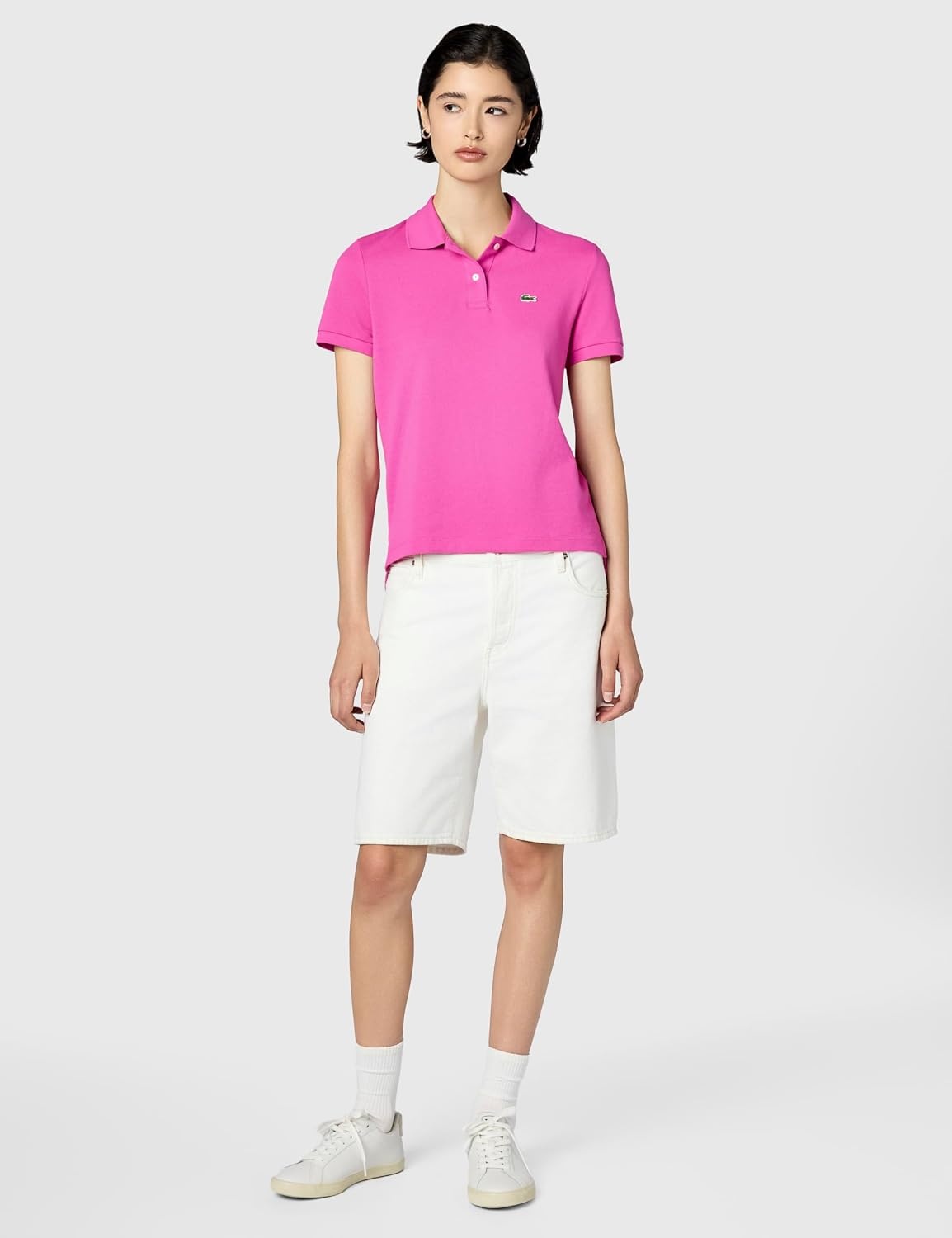 image:imageLacoste Womens Classic Fit Short Sleeve Petit Piqu PoloFuchsia