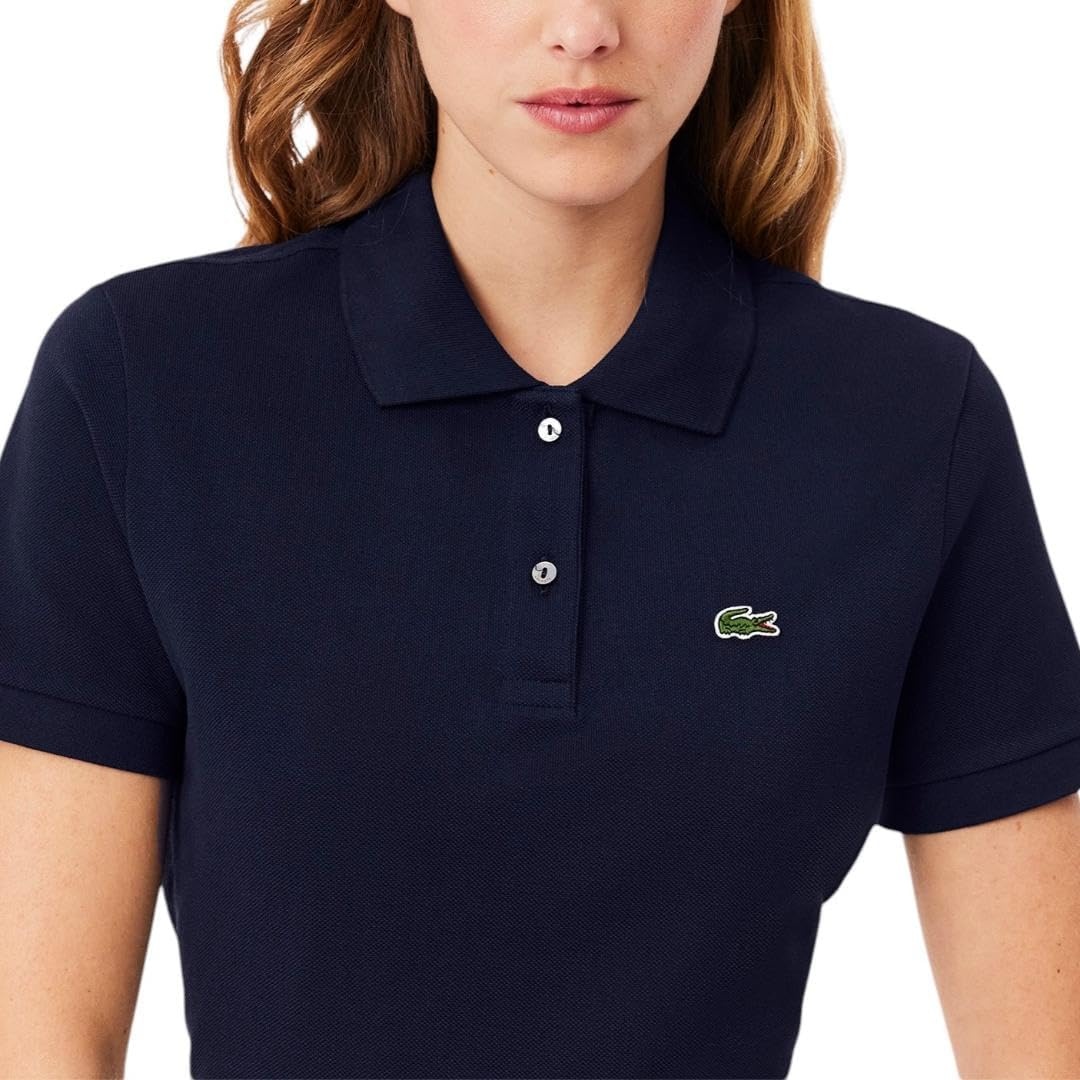 image:imageLacoste Womens Classic Fit Short Sleeve Petit Piqu PoloNavy Blue