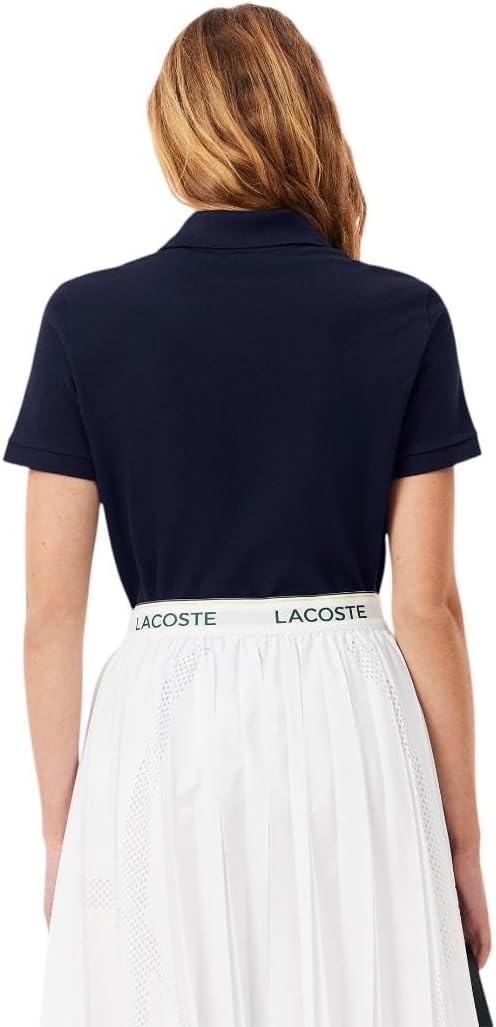 image:imageLacoste Womens Classic Fit Short Sleeve Petit Piqu PoloNavy Blue