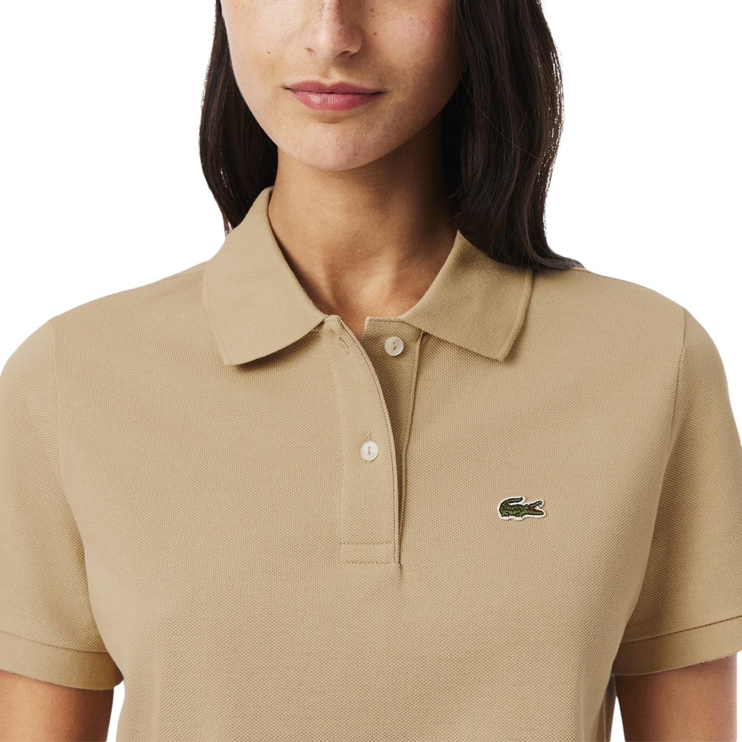 image:imageLacoste Womens Classic Fit Short Sleeve Petit Piqu PoloViennese Beige