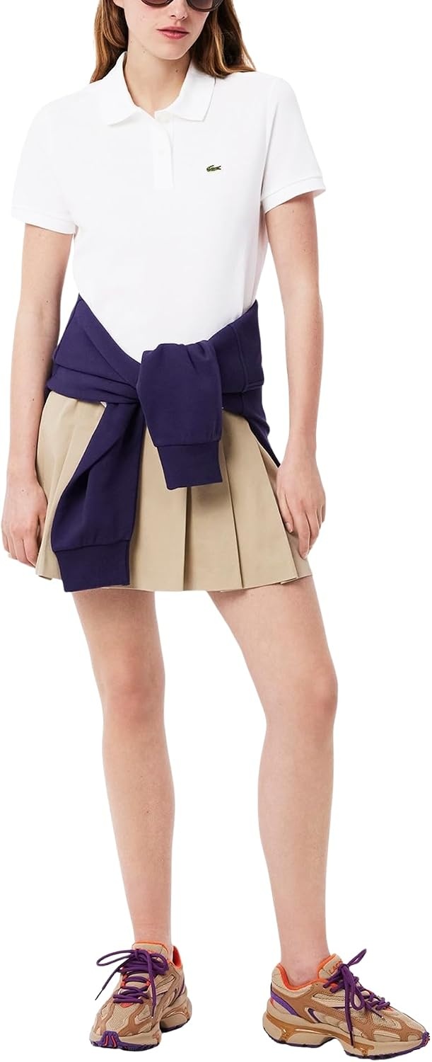 image:imageLacoste Womens Classic Fit Short Sleeve Petit Piqu PoloWhite