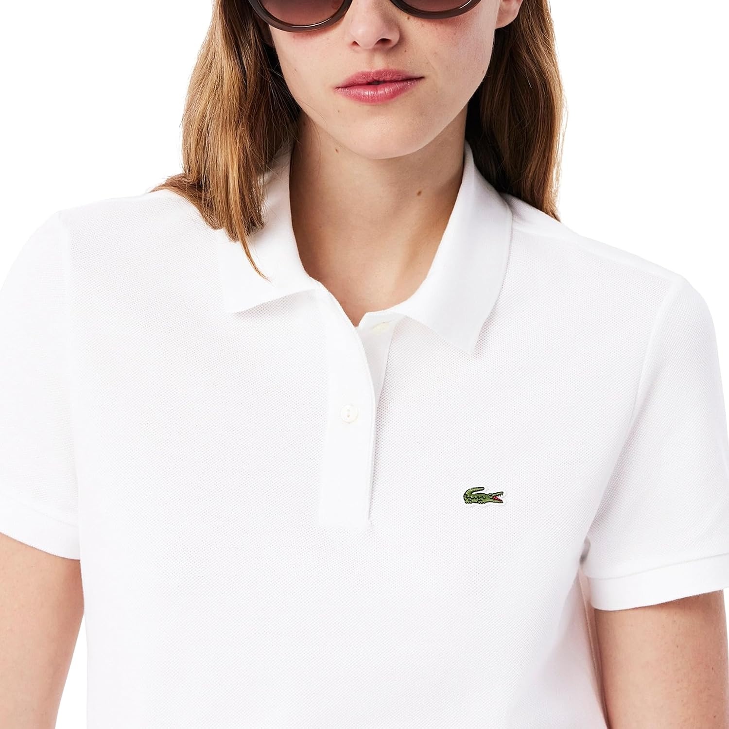 image:imageLacoste Womens Classic Fit Short Sleeve Petit Piqu PoloWhite