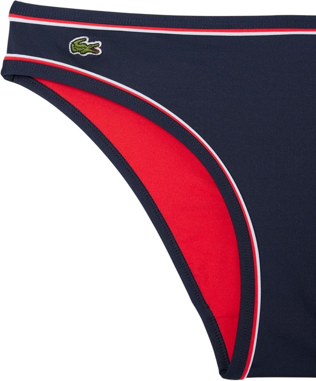 image:imageLacoste Womens Contrast Trim Swim BriefsNavy BlueRedWhite