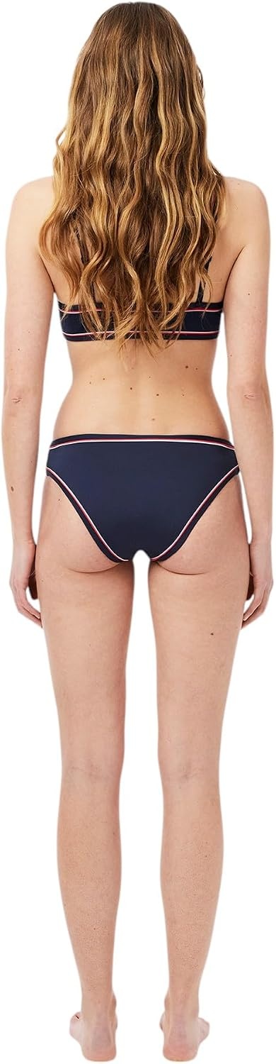 image:imageLacoste Womens Contrast Trim Swim BriefsNavy BlueRedWhite