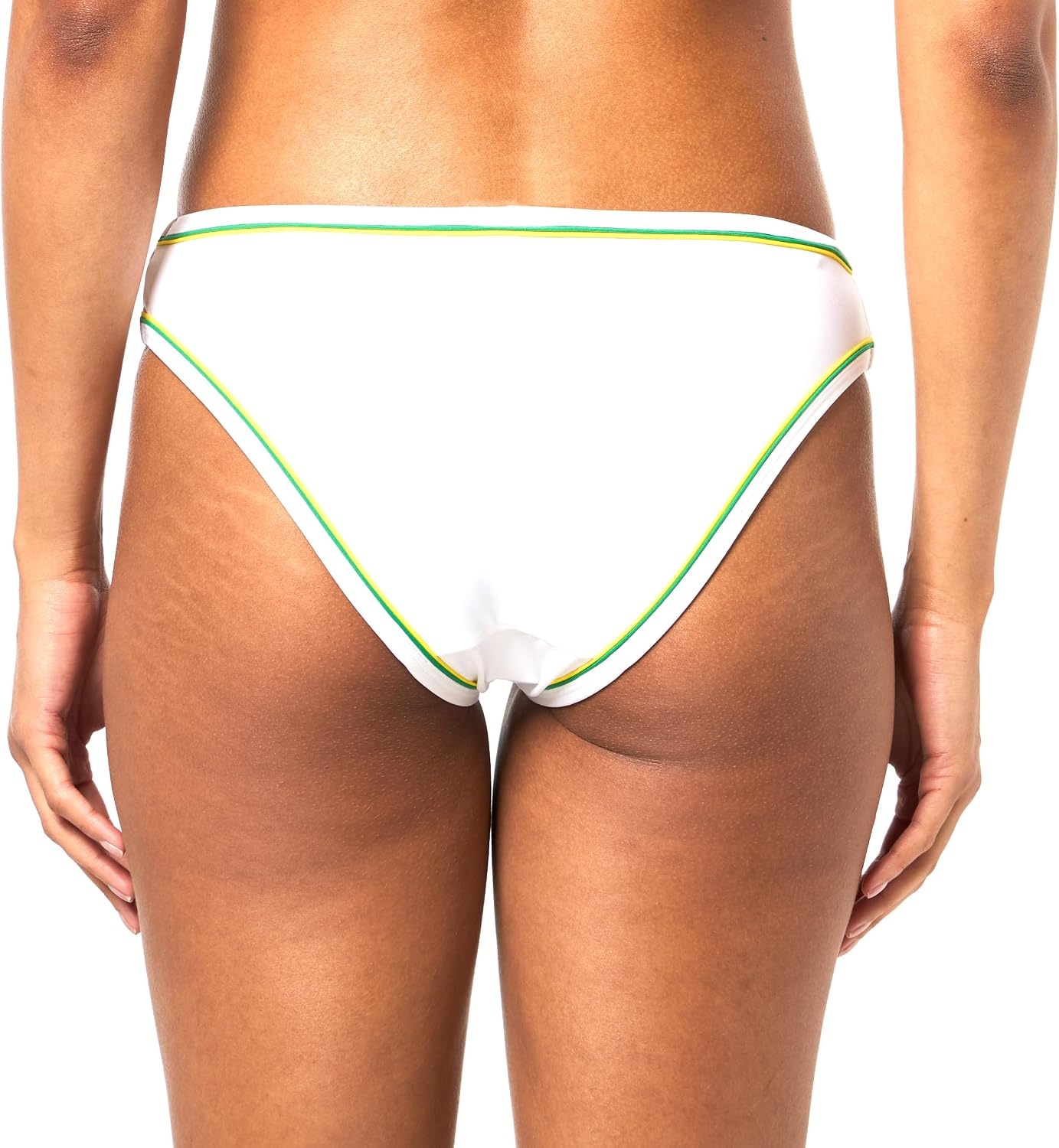 image:imageLacoste Womens Contrast Trim Swim BriefsWhitePineappleGreen