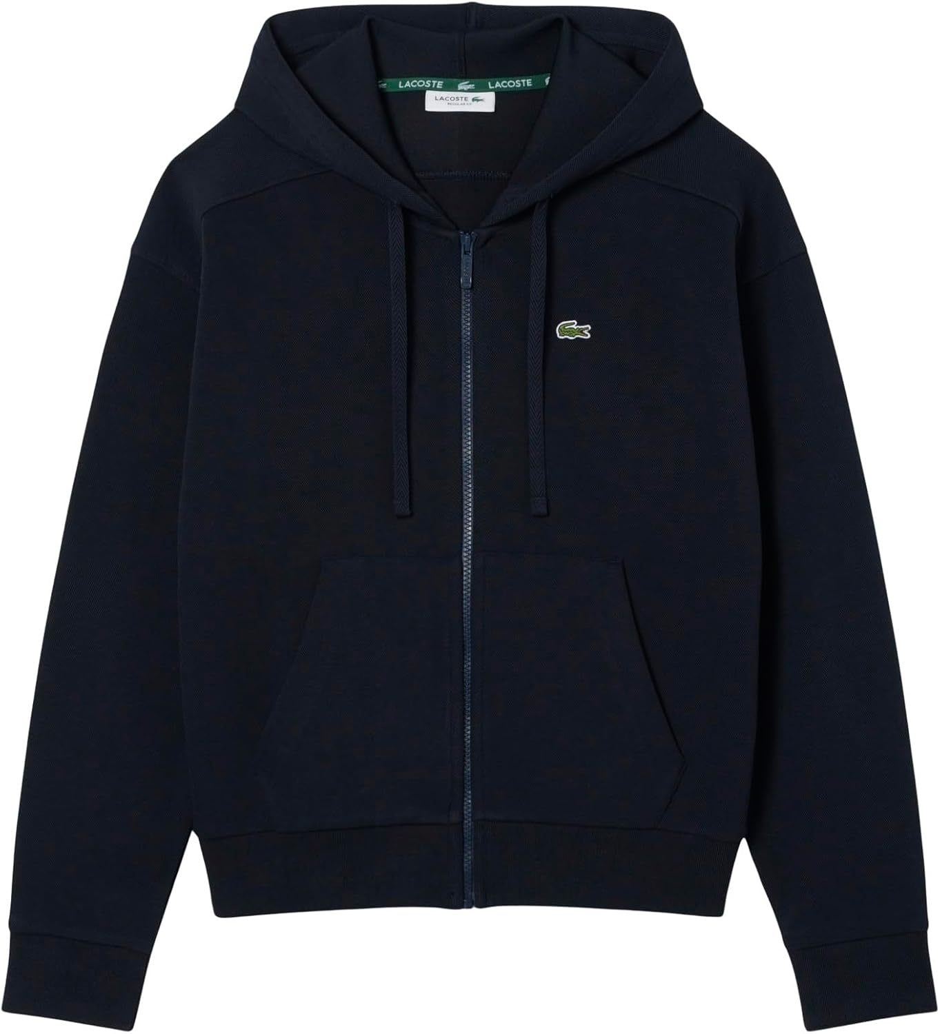 image:imageLacoste Womens Double Face Pique Zip Up Hooded SweatshirtAbysm