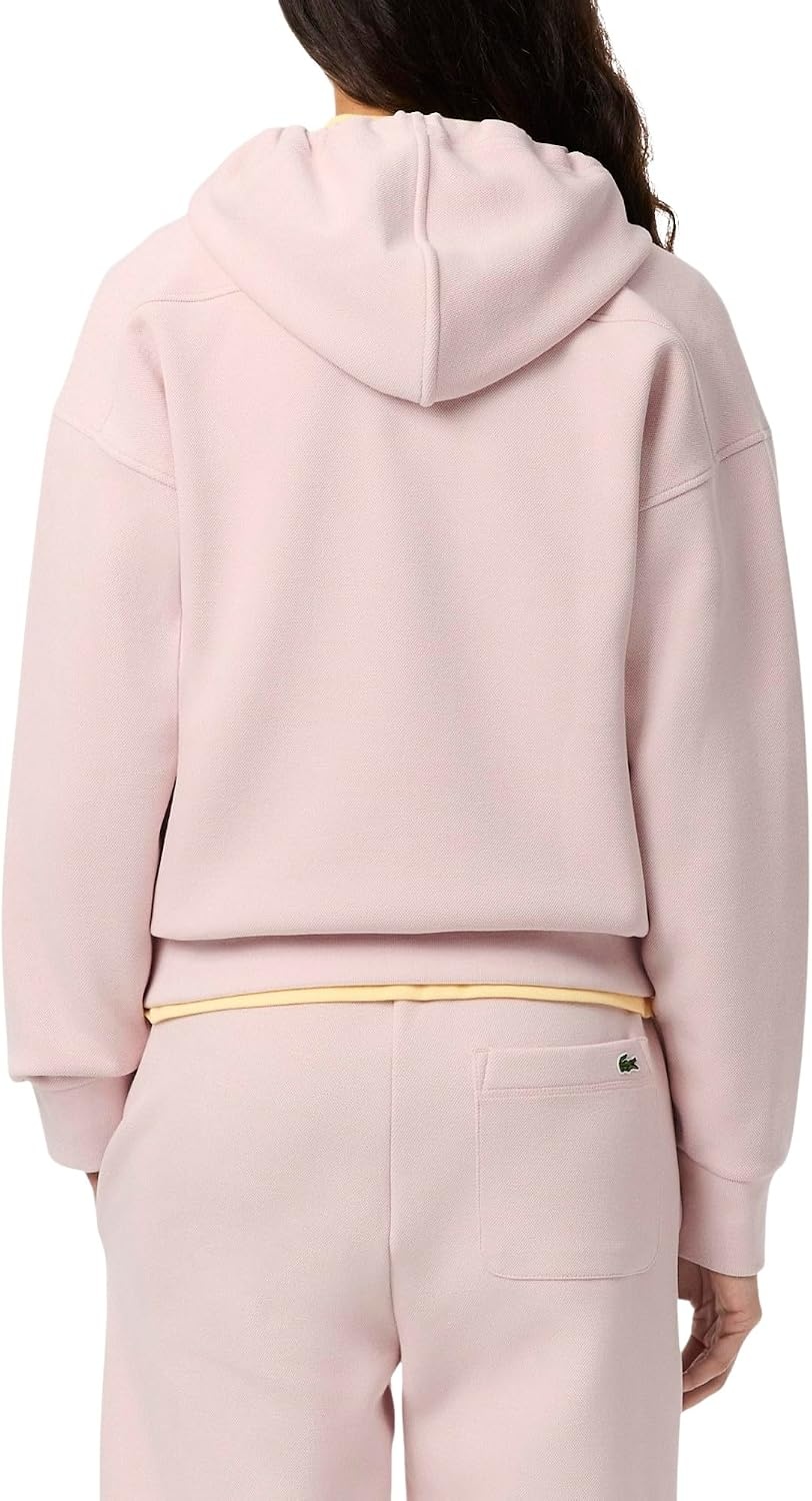 image:imageLacoste Womens Double Face Pique Zip Up Hooded SweatshirtNidus