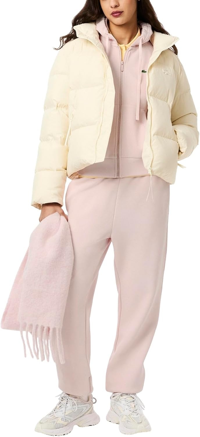 image:imageLacoste Womens Double Face Pique Zip Up Hooded SweatshirtNidus