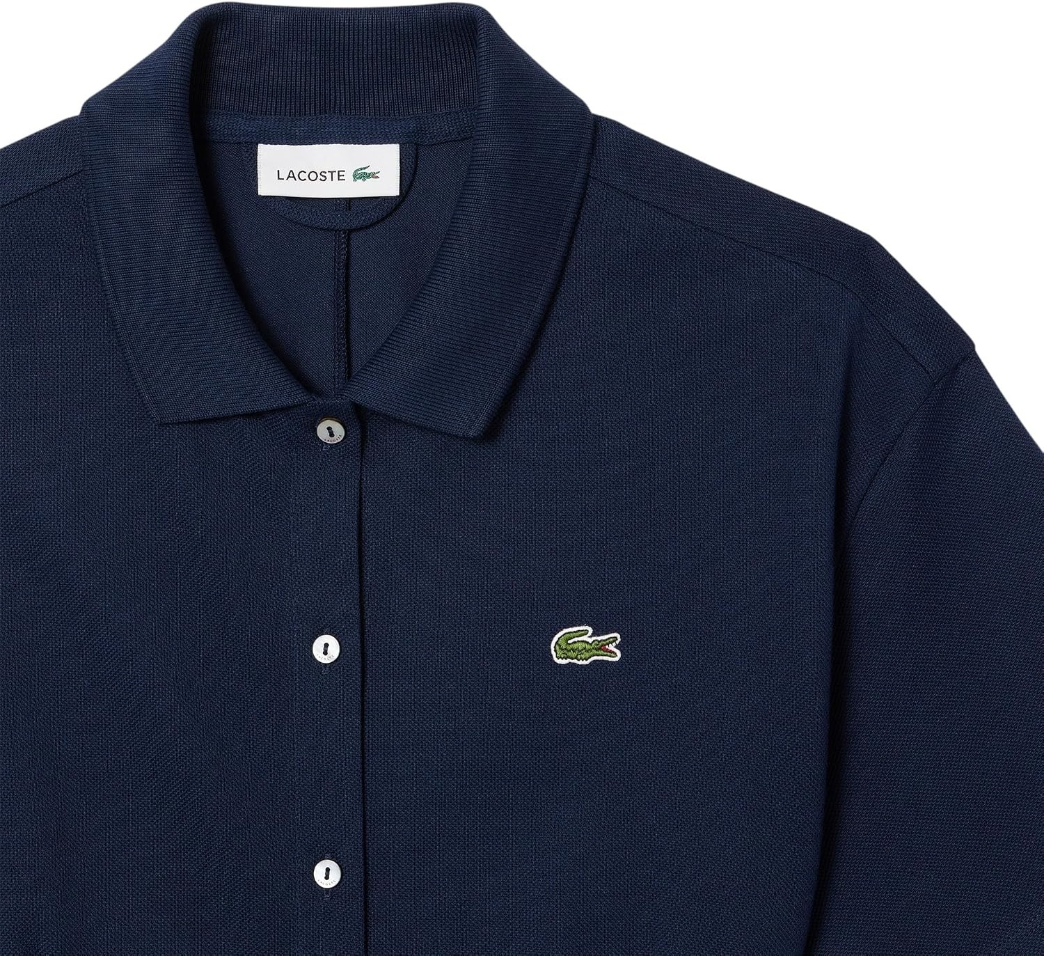 image:imageLacoste Womens Flared Mini Pique Polo DressNavy Blue