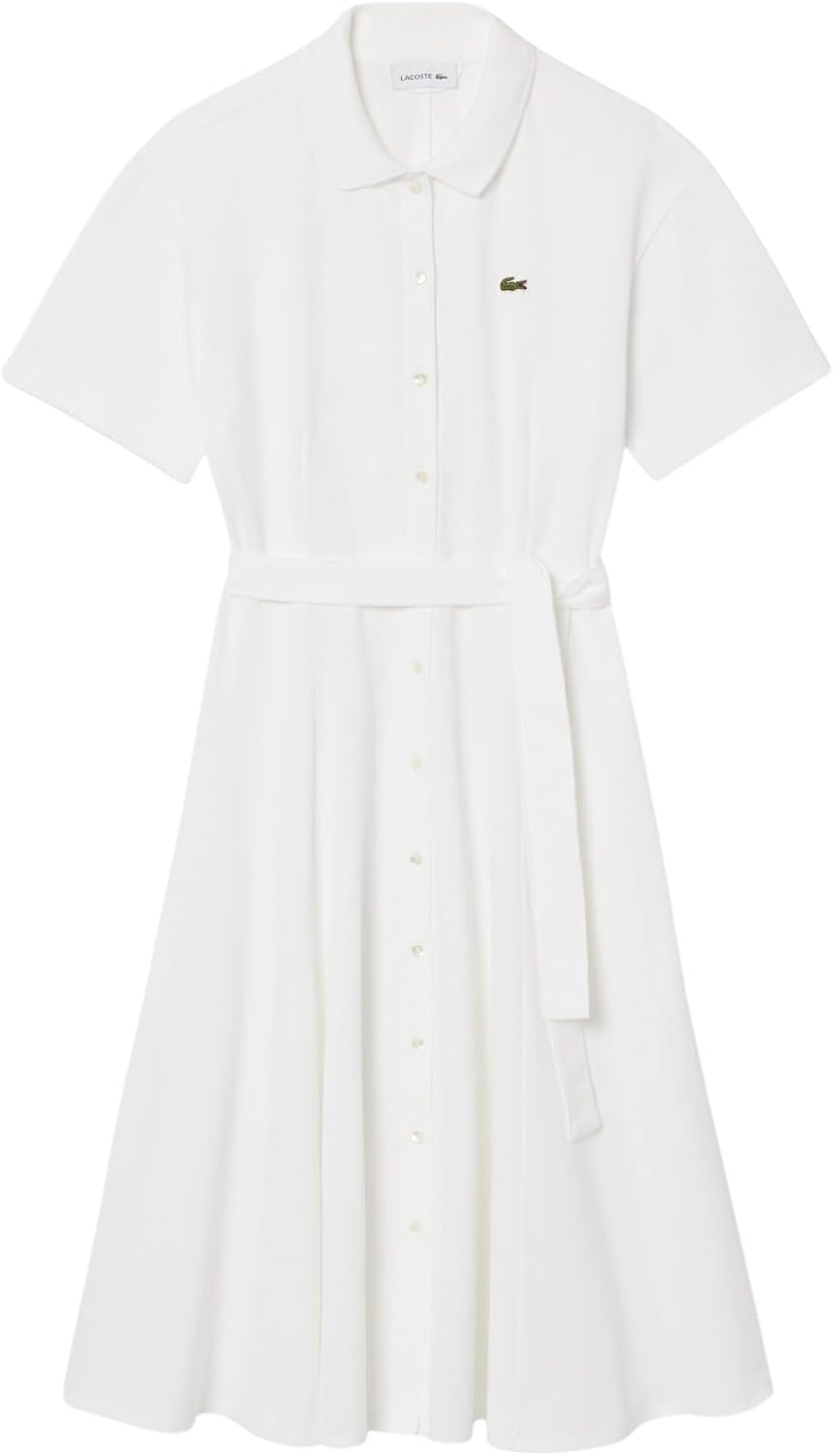 image:imageLacoste Womens Flared Mini Pique Polo DressWhite
