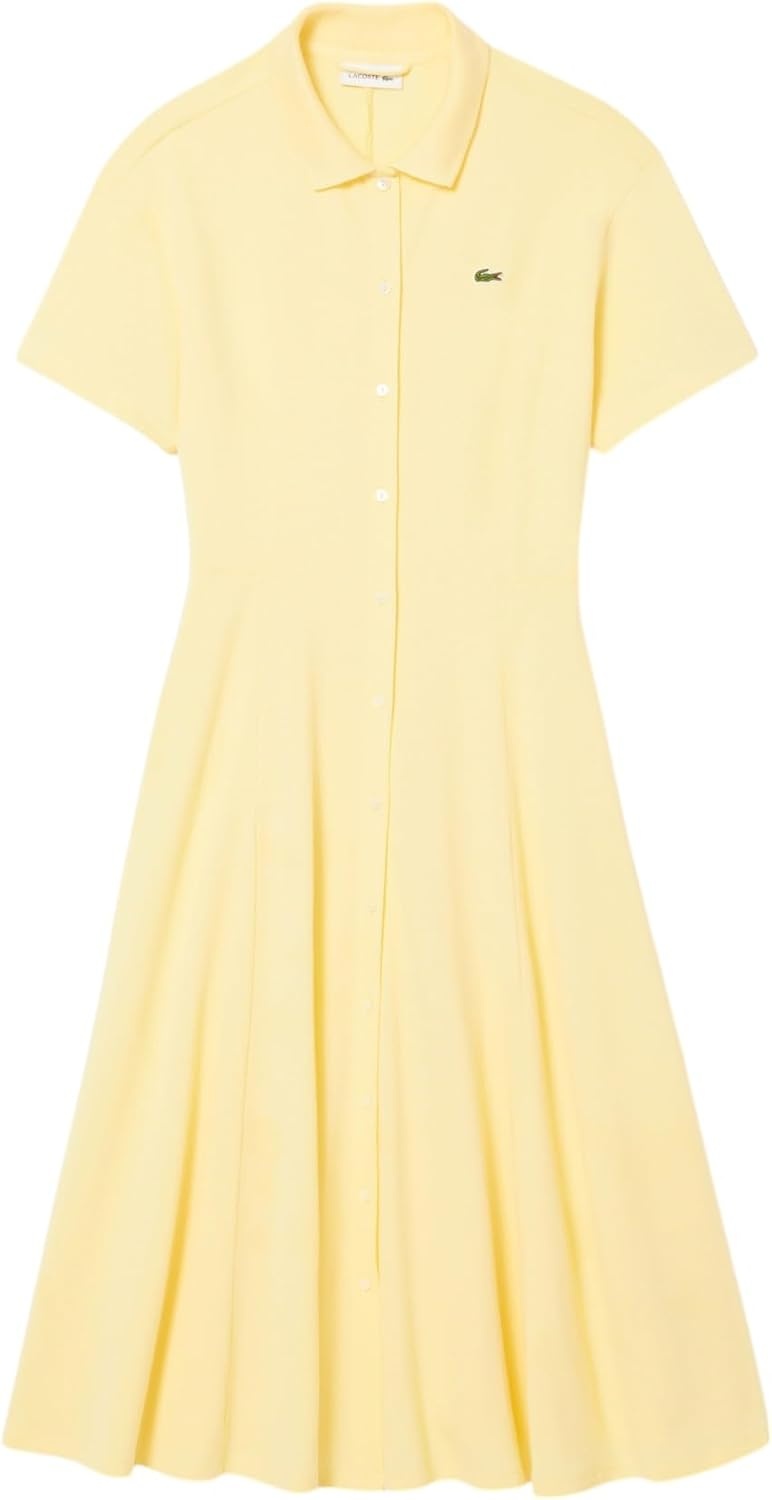 image:imageLacoste Womens Flared Mini Pique Polo DressYellow