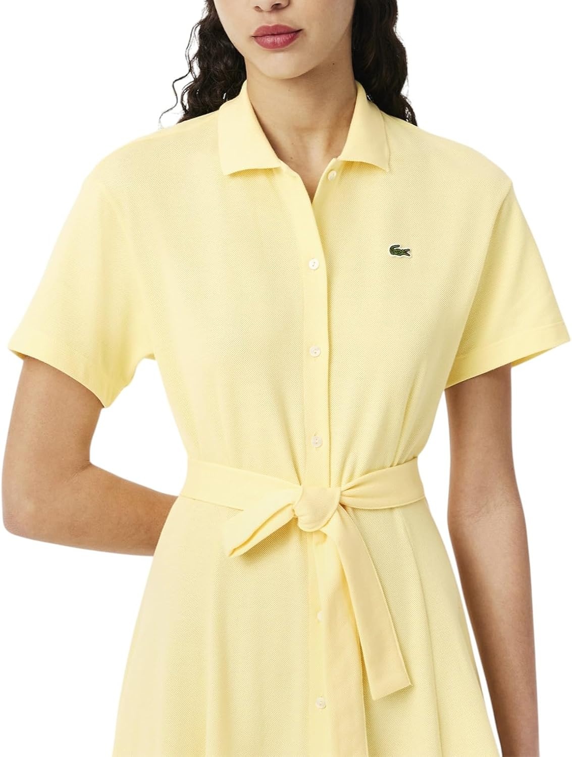 image:imageLacoste Womens Flared Mini Pique Polo DressYellow