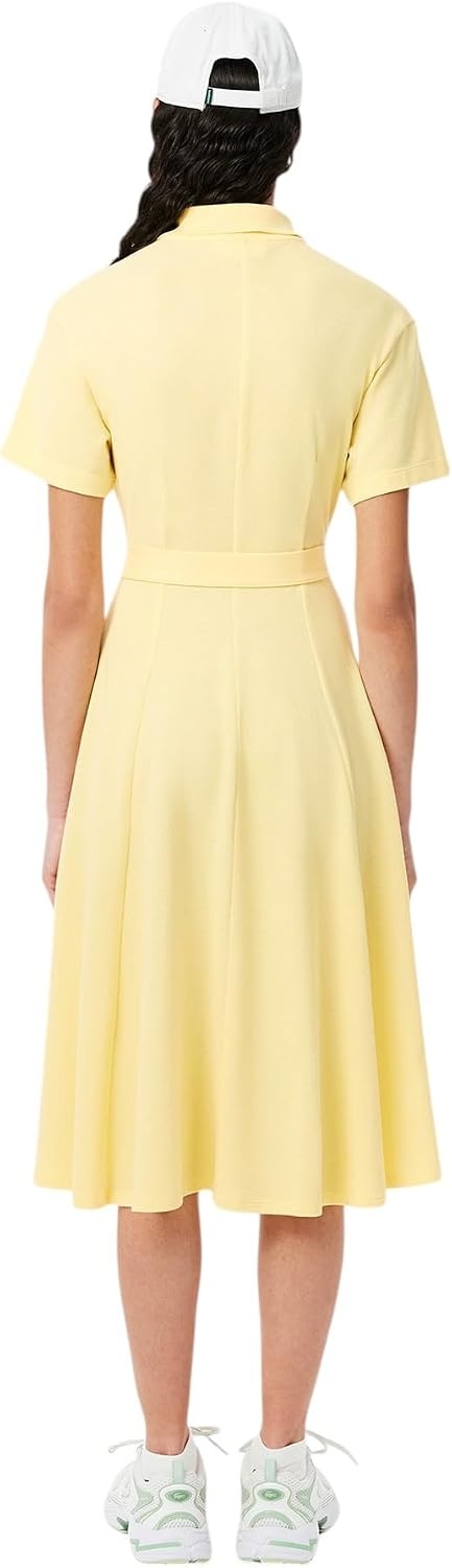 image:imageLacoste Womens Flared Mini Pique Polo DressYellow