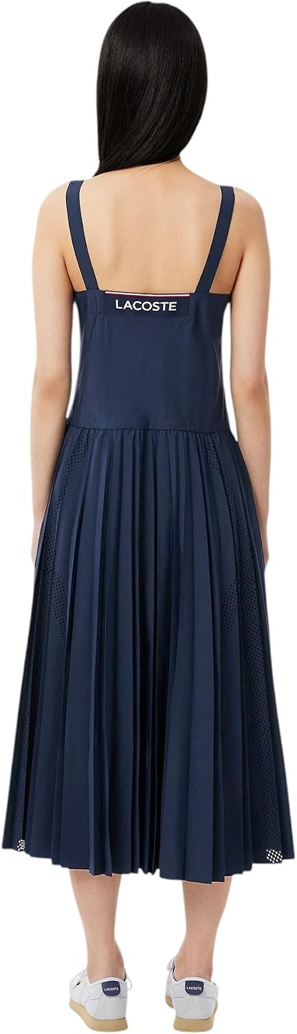 image:imageLacoste Womens Long Pleated Strap DressNavy Blue