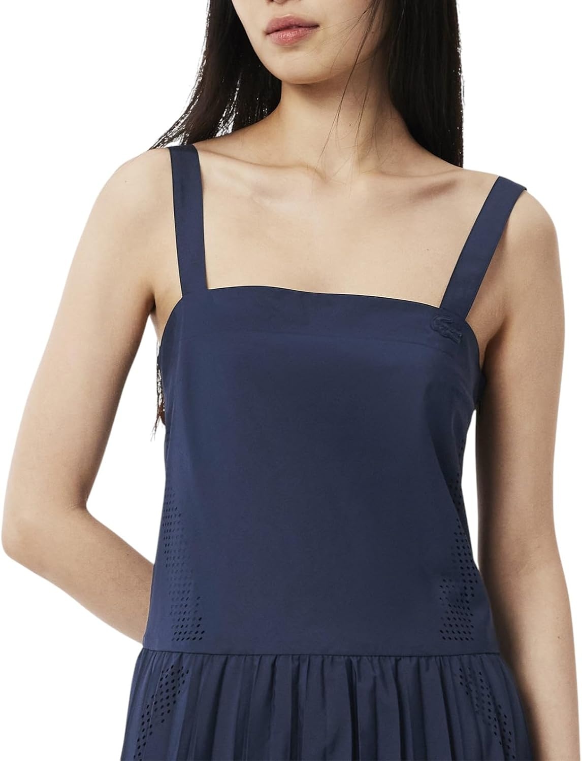 image:imageLacoste Womens Long Pleated Strap DressNavy Blue