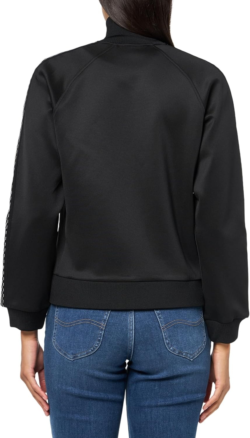 image:imageLacoste Womens Loose Fit Logo Stripe Zipup SweatshirtBlack