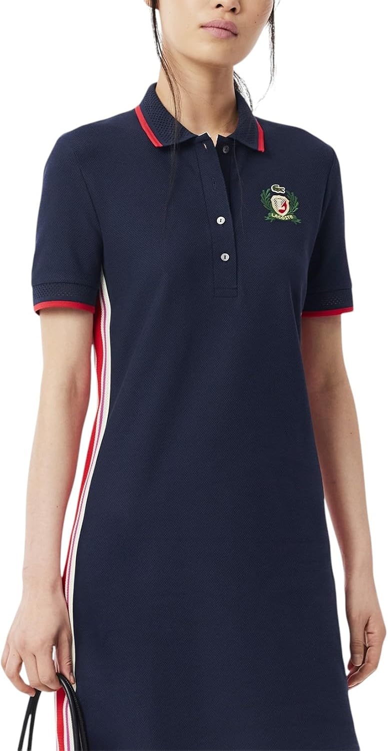 image:imageLacoste Womens Made in France Slim Fit Polo DressNavy Blue