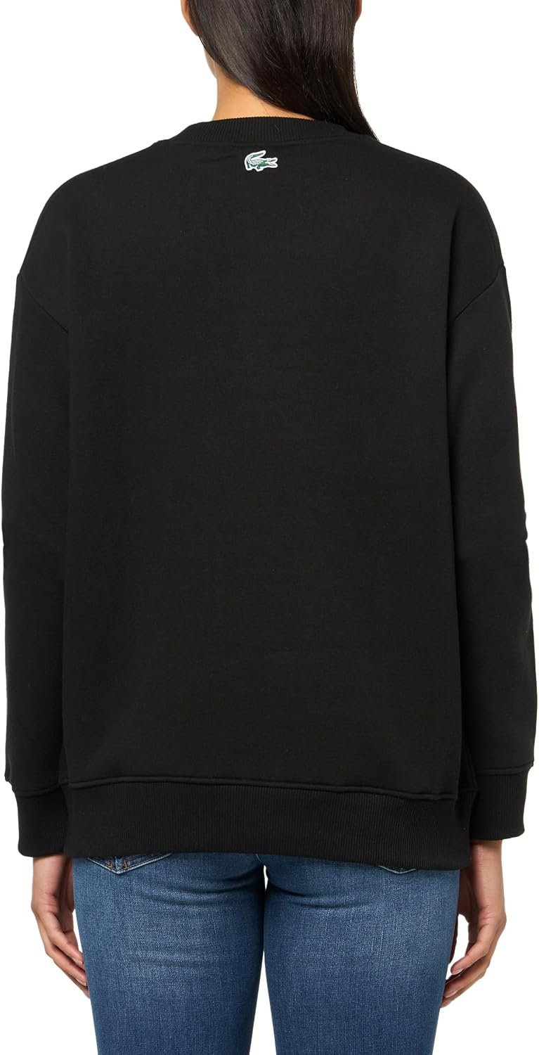 image:imageLacoste Womens Oversized Brushed Fleece Crew Neck SweatshirtBlack