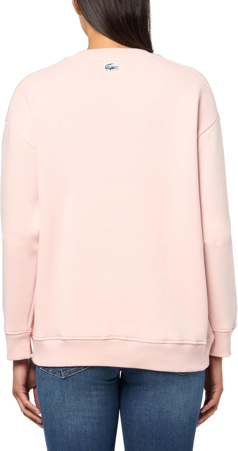 image:imageLacoste Womens Oversized Brushed Fleece Crew Neck SweatshirtBlush