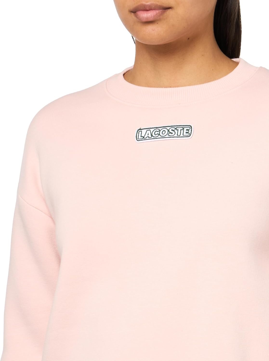 image:imageLacoste Womens Oversized Brushed Fleece Crew Neck SweatshirtBlush