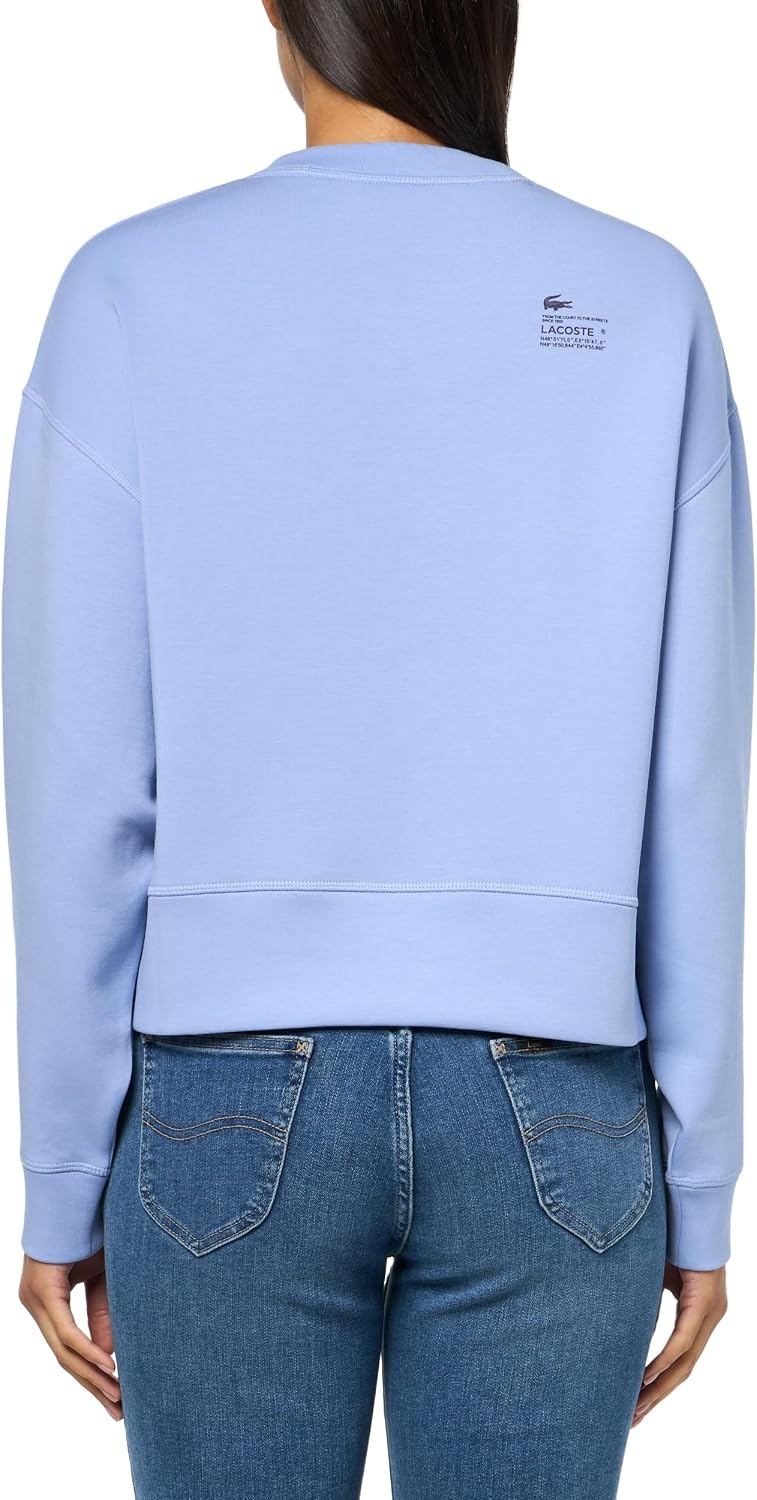 image:imageLacoste Womens Oversized Cotton SweatshirtDelphinium Purple