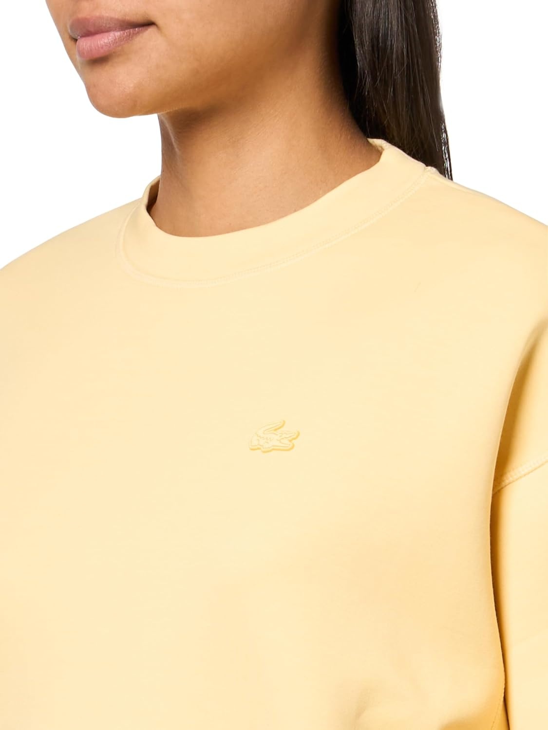 image:imageLacoste Womens Oversized Cotton SweatshirtSesame Yellow