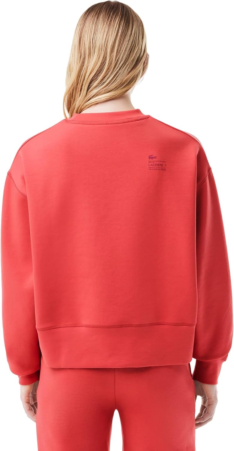 image:imageLacoste Womens Oversized Cotton SweatshirtSierra Red