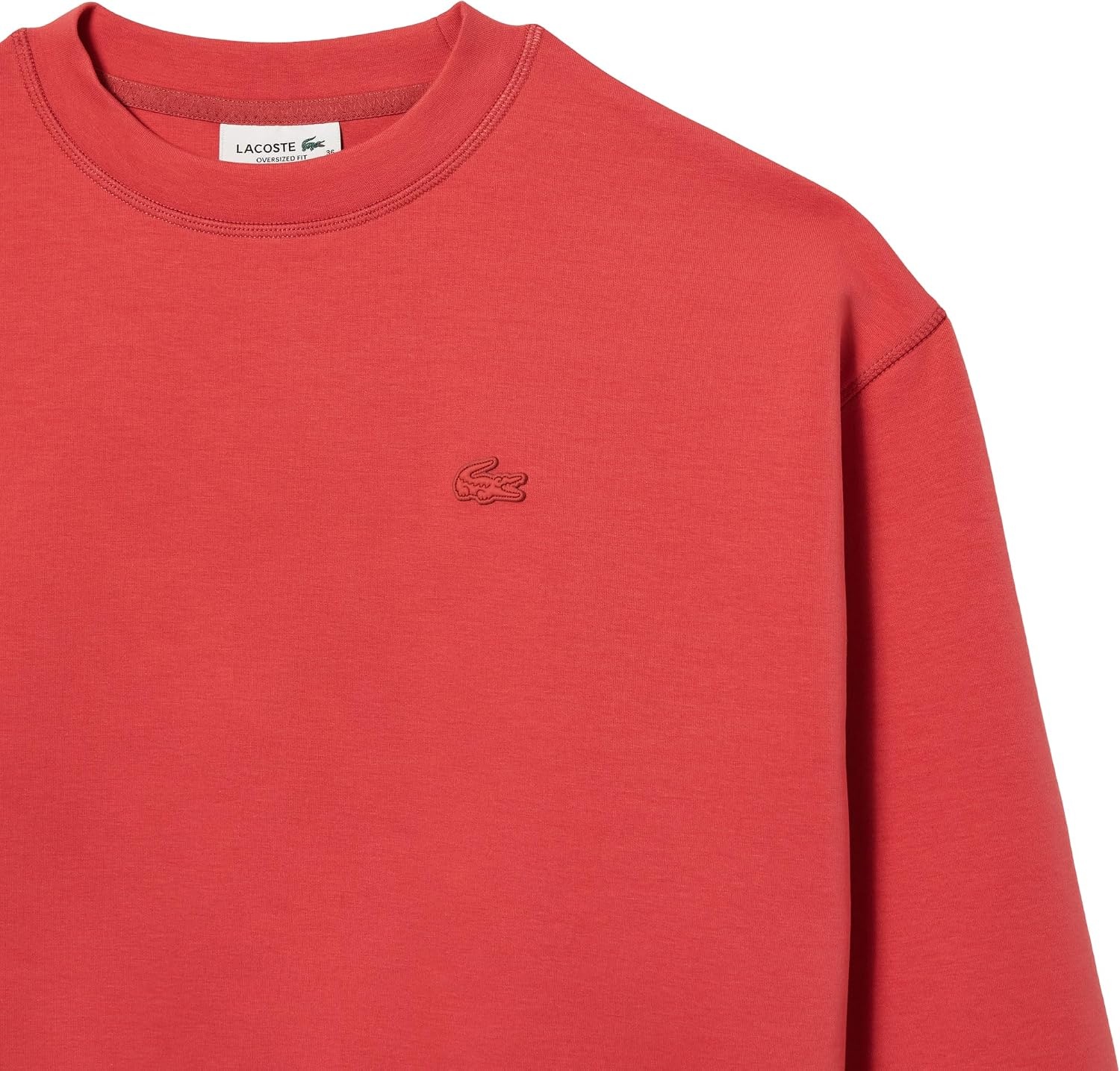 image:imageLacoste Womens Oversized Cotton SweatshirtSierra Red