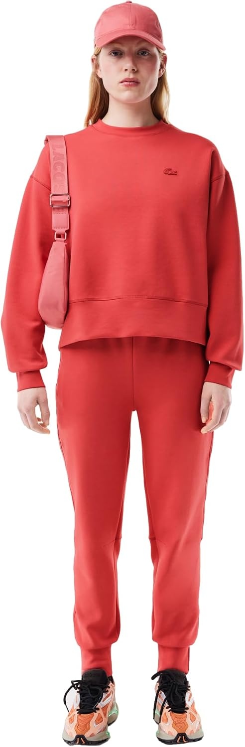 image:imageLacoste Womens Oversized Cotton SweatshirtSierra Red