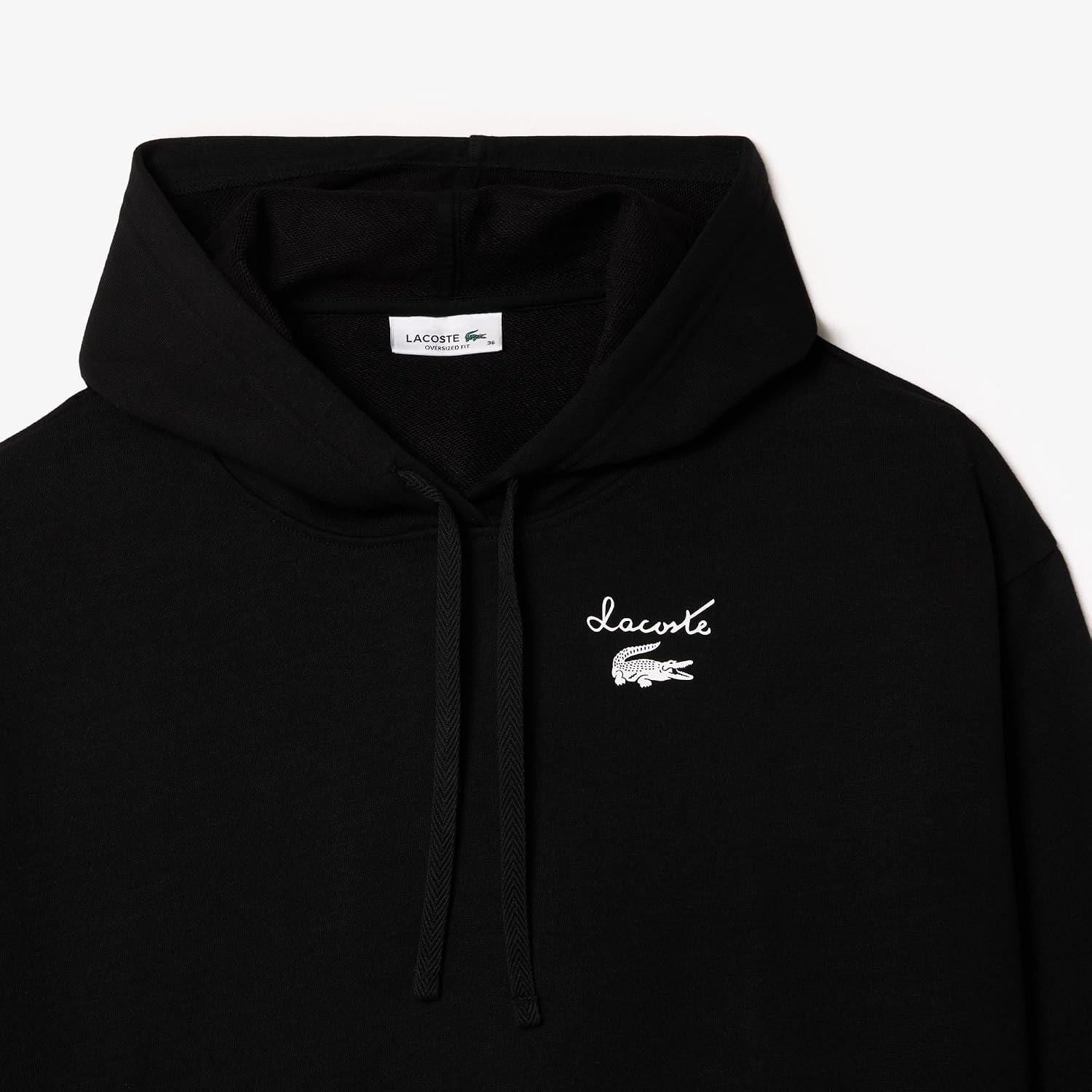 image:imageLacoste Womens Oversized Logo HoodieBlack
