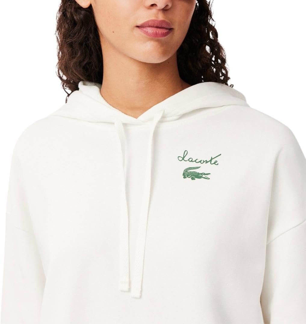 image:imageLacoste Womens Oversized Logo HoodieFlour