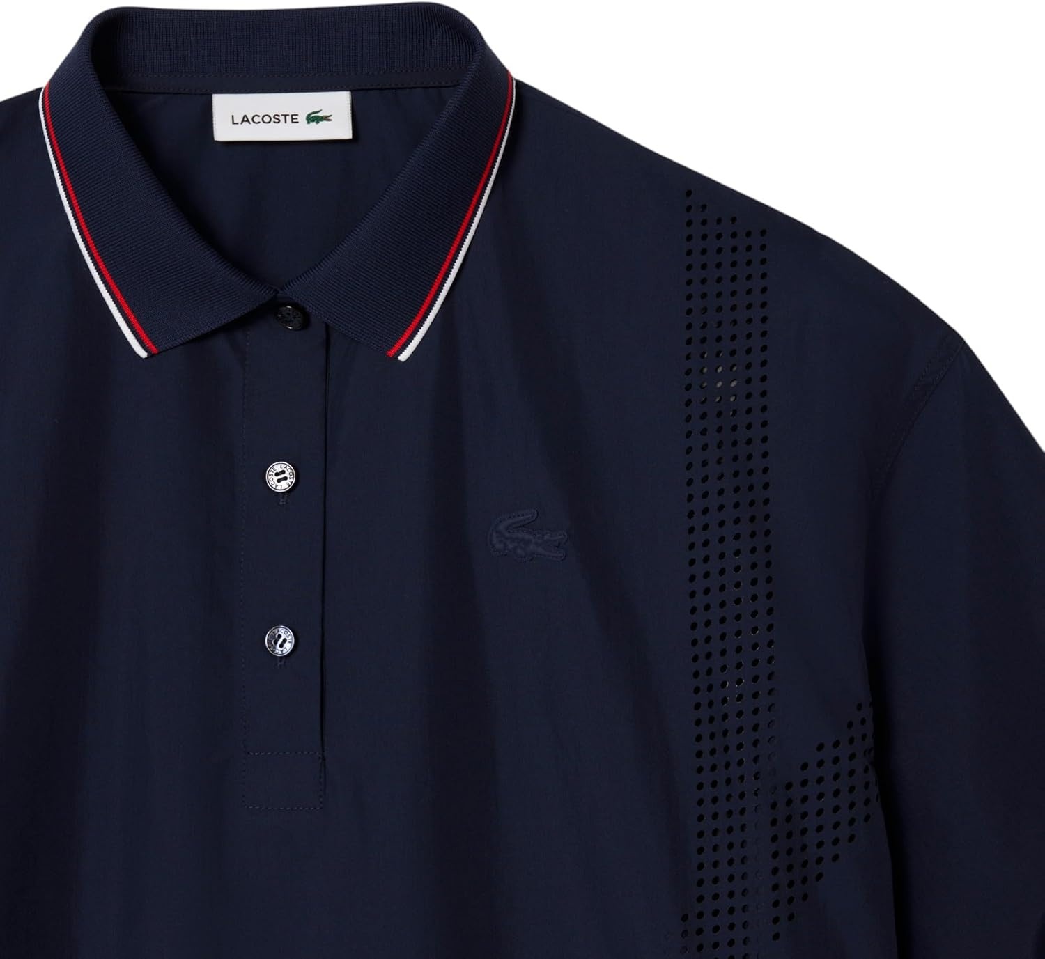image:imageLacoste Womens Oversized Technical Fabric Polo ShirtNavy Blue
