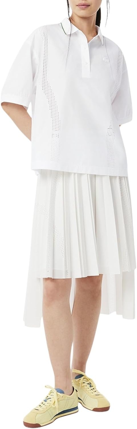 image:imageLacoste Womens Oversized Technical Fabric Polo ShirtWhite