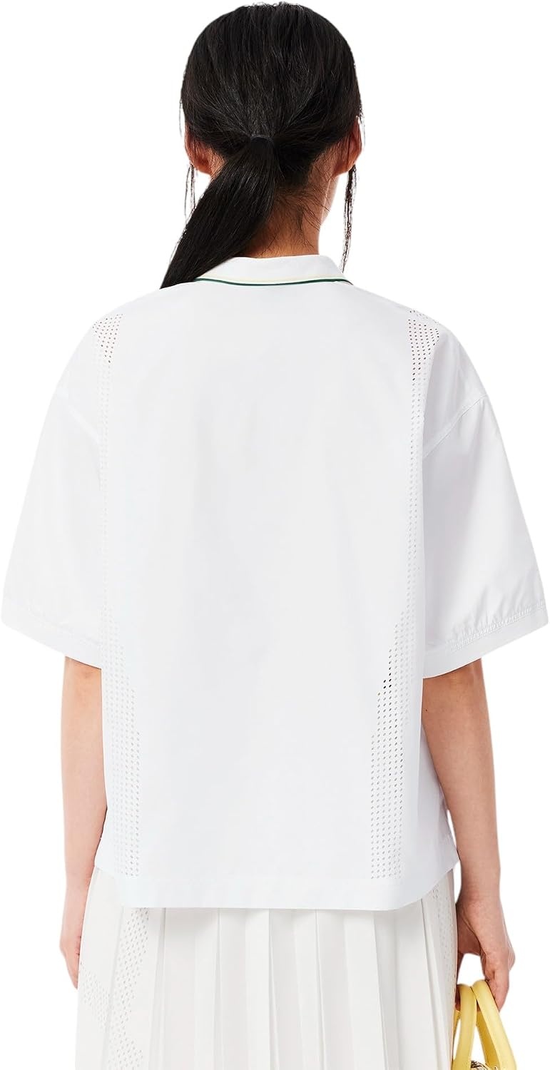 image:imageLacoste Womens Oversized Technical Fabric Polo ShirtWhite