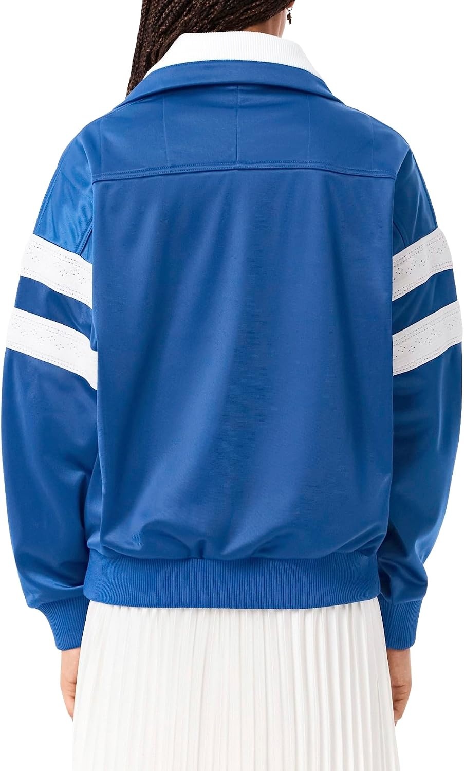 image:imageLacoste Womens Pique Zip Up Sweatshirt WPointelle on The SleevesFrance Blue