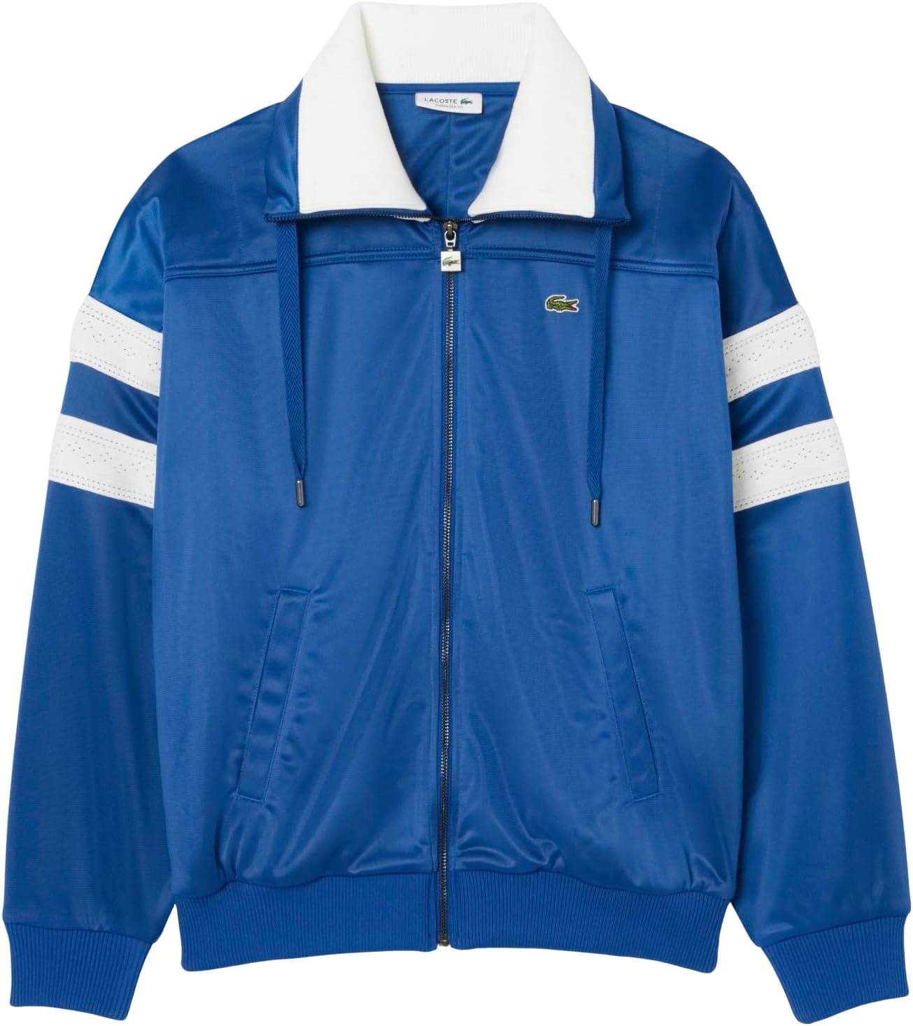 image:imageLacoste Womens Pique Zip Up Sweatshirt WPointelle on The SleevesFrance Blue