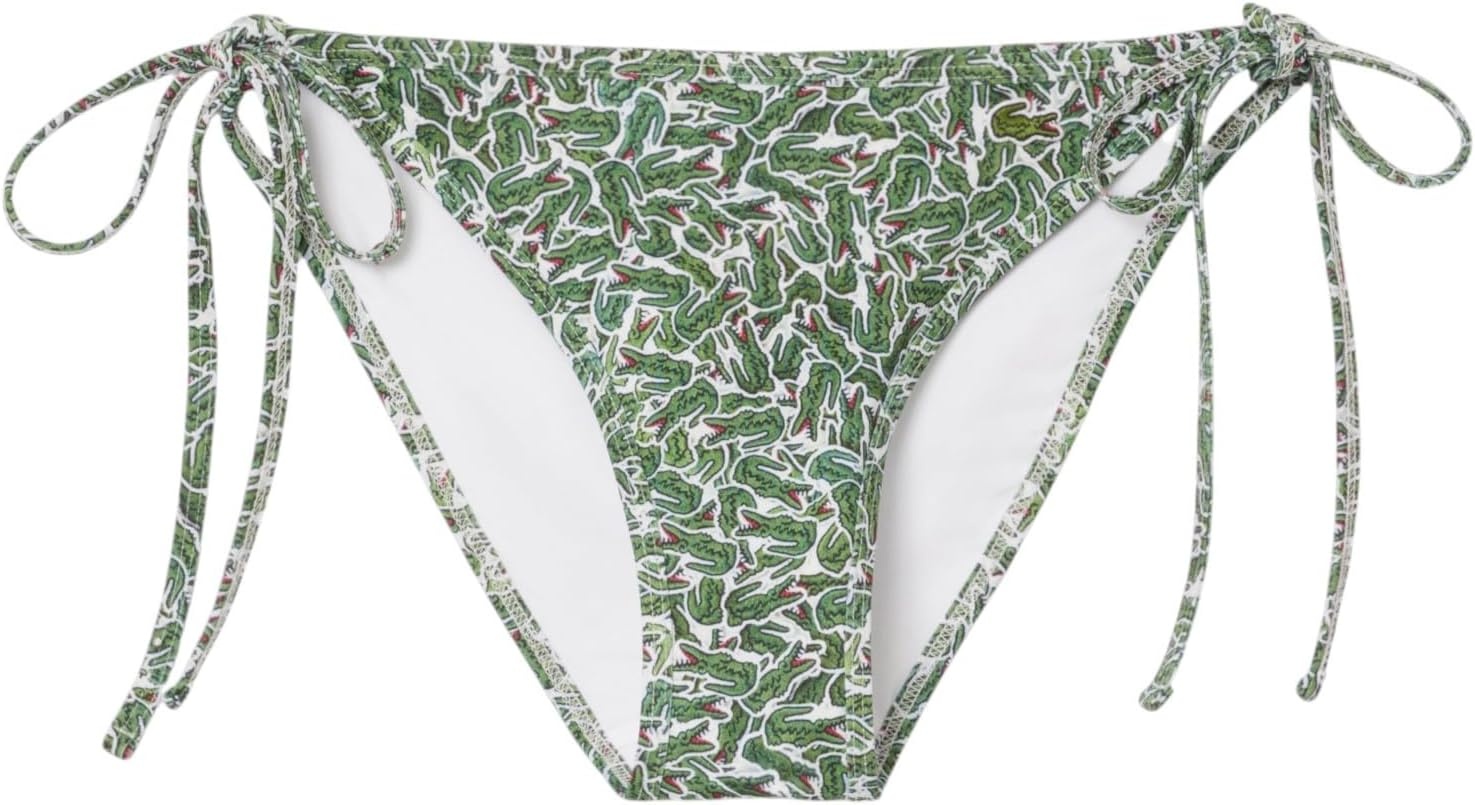 image:imageLacoste Womens Printed Jersey Swim BriefsGreenFlour